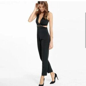 NEW Express Deep V Cut-Out Black Jumper/Romper Size 10